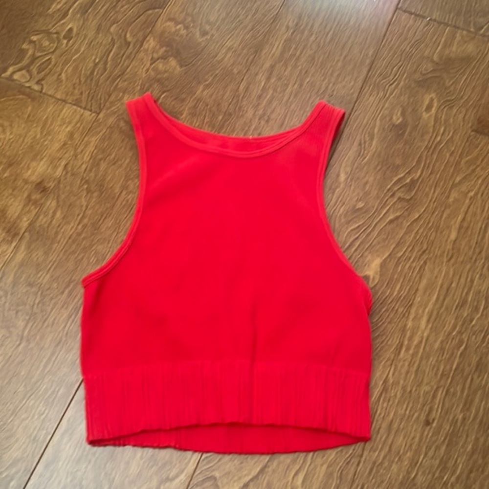 Red crop top worn once super cute